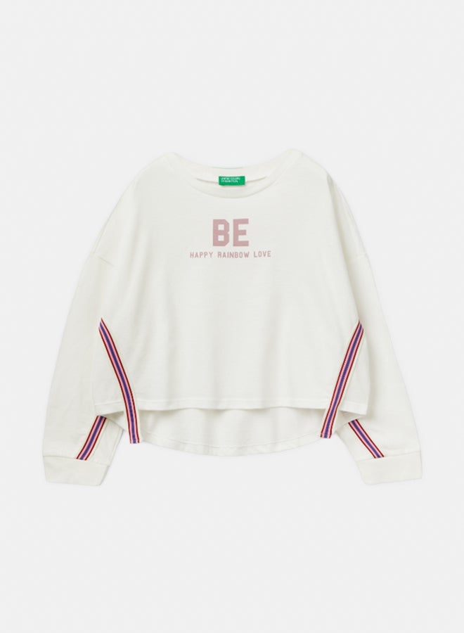 بينيتون تيشرت بنات دافئ بطبعة - Image 1