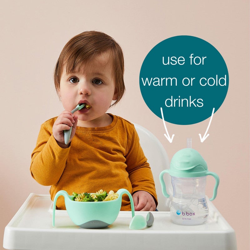 b.box Leakproof Sippy Cup with Weighted Straw | 240ml (8 fl oz) | BPA Free | Easy Grip Handles | For Babies & Toddlers - Rasberry - Image 5