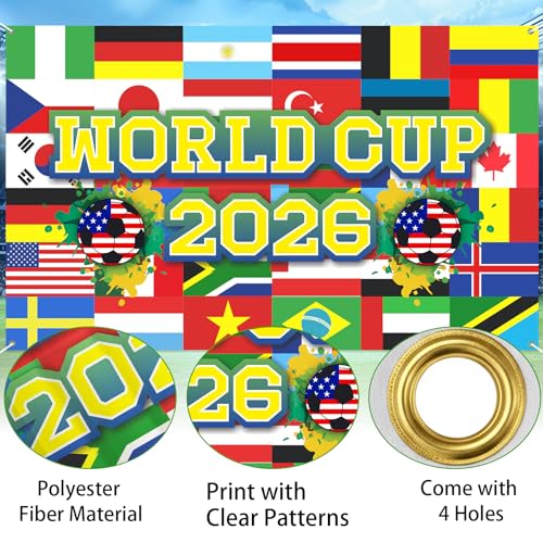 RUIZHUO World Football Tournament Cup Celebration Backdrop 43x71 Inch 2026 Vibrant Soccer Festival Background for World Tournament Cup Party Photo Booth and Football Event Decor - Image 3