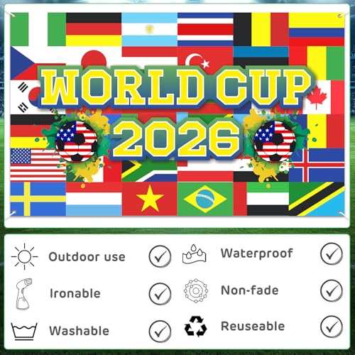 RUIZHUO World Football Tournament Cup Celebration Backdrop 43x71 Inch 2026 Vibrant Soccer Festival Background for World Tournament Cup Party Photo Booth and Football Event Decor - Image 4