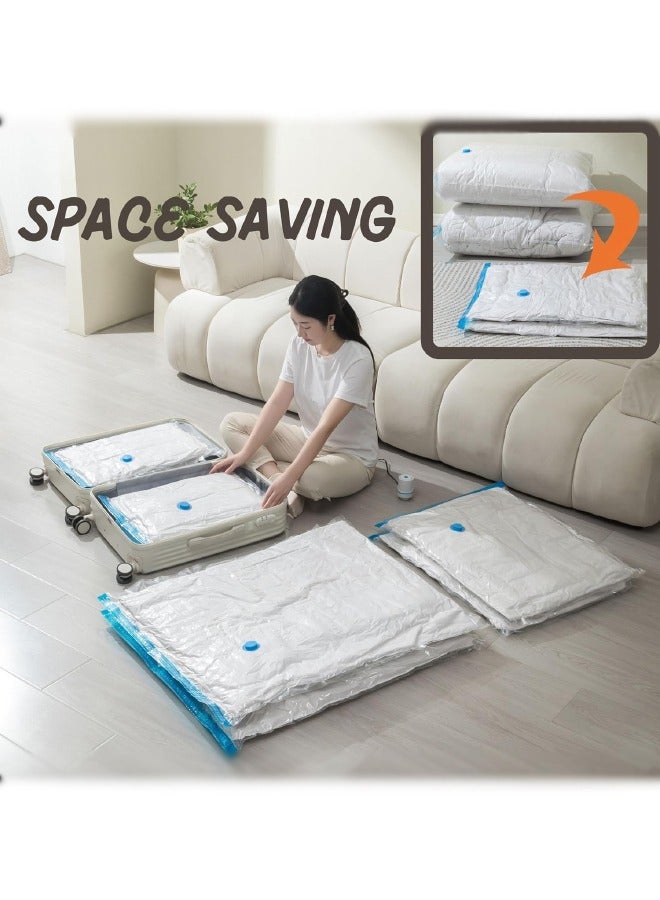 SUCITY 12-Pieces Vacuum Storage Bags with Hand Pump-12 Pack (3 x Small-3 x Medium-3 x Large-3 x Jumbo) Space Saver Bags-Compression Storage Bags for Blanket-Clothes-Bedding-Pillows (12)  - Image 2