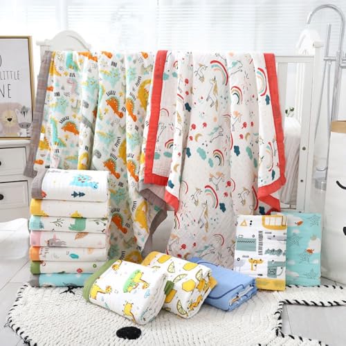 Fabrify 100% Pure Organic Cotton 6 Layer Muslin Blanket for Baby | Ultra-Soft Baby Quilt Cum Wrapper Blanket, Swaddle for Newborns and Toddlers 0-3 Years (Random Design),(1 Nos) - Image 1