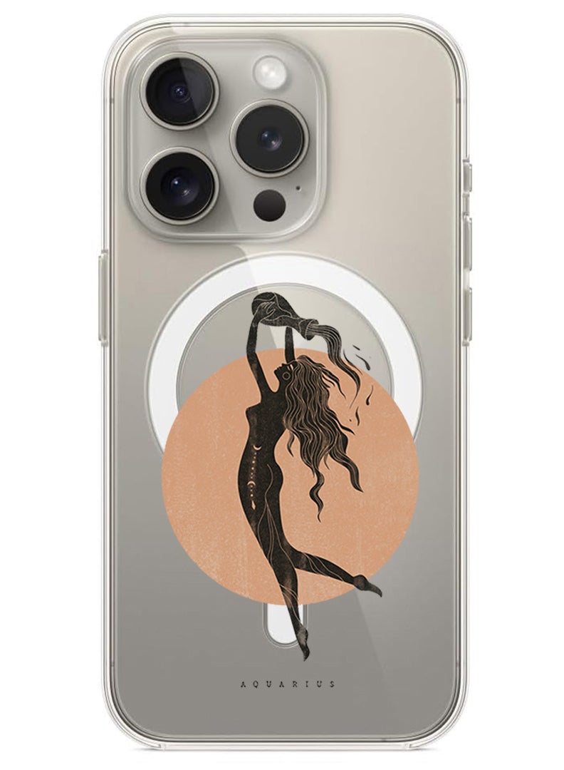 Theodor Magnetic Case for iPhone 15 Pro Max 6.7-inch Compatible with MagSafe Wireless Charging, Shockproof Phone Bumper Cover Aquarius - Image 1