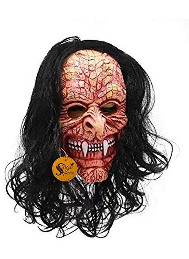 Sage Square Sage Square Rubber Latex Funny Scary Horror Full Face Mask for Costume Prank Party Halloween Holi Function Drama (Random) (Pack of 2)  - Image 1