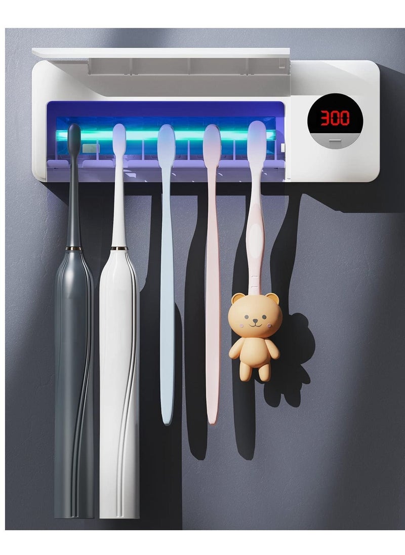 Y&D UV Toothbrush Sanitizer Holder Sterilization & Timing Functions, 2000mAh Rechargeable Cordless Wall Mounted Sterilizer Holders for Bathrooms  - Image 1