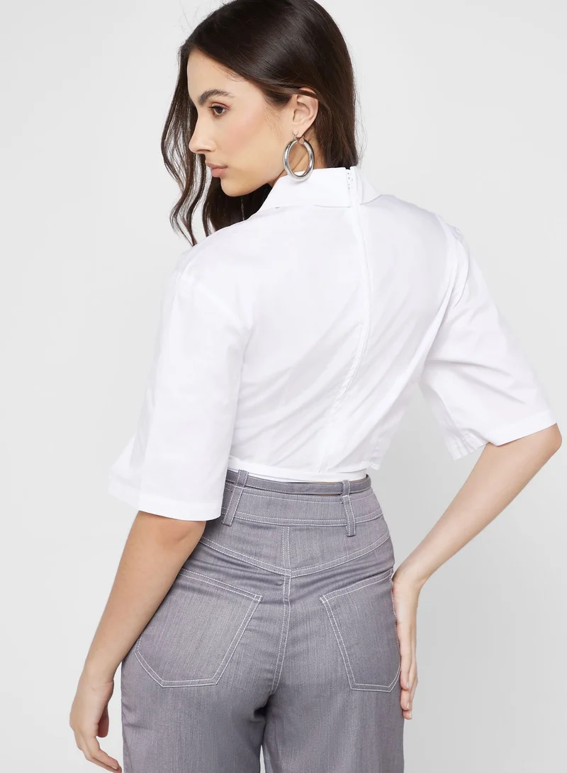 Cmeo collective Front Knot Crop Top