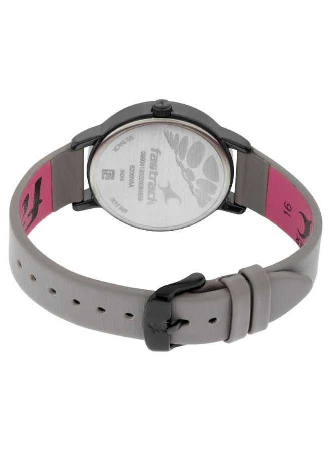 fastrack Ruffles Women's Watch 6206NL01 – Grey Dial, Grey Leather Strap, Quartz Movement, 3 ATM Water-Resistant - Image 5
