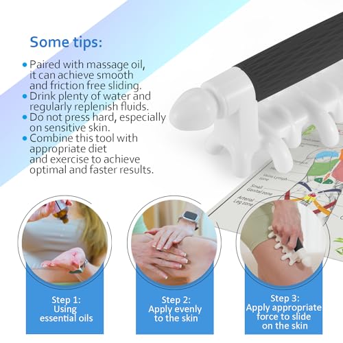 STRICT أداة تدليك الفاسيّا أداة تفريغ الفاسيّا أدوات لمكافحة السيلوليت تهدئة البشرة تصريف اللمف نقاط الزناد الأنسجة العميقة الرقبة، الكتف، أسفل الظهر، العضلات القطنية، الفخذين، المؤخرة والجسم بالكامل (أسود) - Image 5