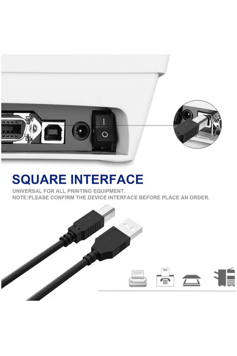 UMIXPRO USB Printer Cable Cord to Computer Compatible with HP OfficeJet Pro 9025 9015 8740 8210 8020 8025 8035 7740 7110 6230 5740 5255 4650 4630 3830 250 200 Canon Dell Epson Lexmark Xerox  Samsung 5ft - Image 4