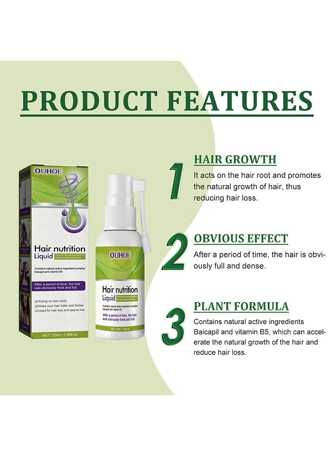 OUHOE Hair Nutriton Liquid- Reduces Hair Loss Spray ,Fuller And Thicker For Hair 50ml - Image 2