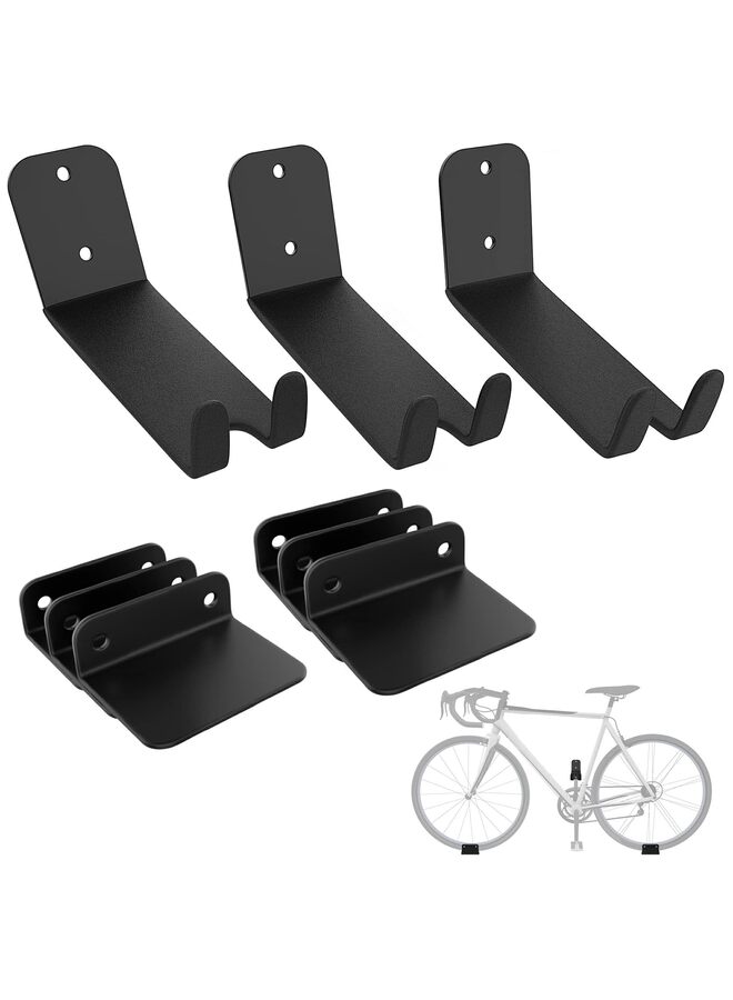 LAMAY 3 Pack Bike Pedal Hanger Wall Mount, Heavy Duty Horizontal Bike Rack for Garage Wall, Holds Up to 70LBS - Image 1