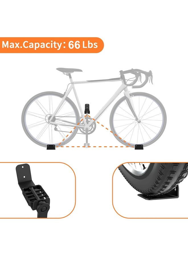 LAMAY 3 Pack Bike Pedal Hanger Wall Mount, Heavy Duty Horizontal Bike Rack for Garage Wall, Holds Up to 70LBS - Image 2
