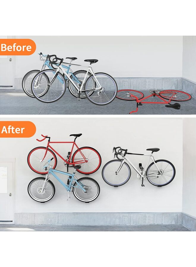 LAMAY 3 Pack Bike Pedal Hanger Wall Mount, Heavy Duty Horizontal Bike Rack for Garage Wall, Holds Up to 70LBS - Image 5