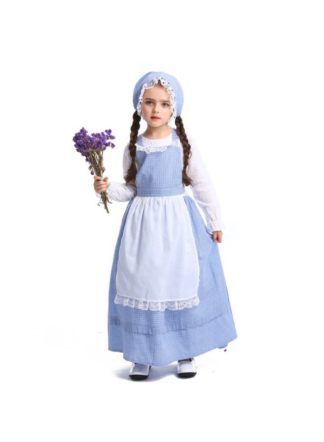 NIBEMINENT Children's drama stage performance costumes, Halloween costumes, European country-style farm costumes, flower shop girl dresses - Image 1