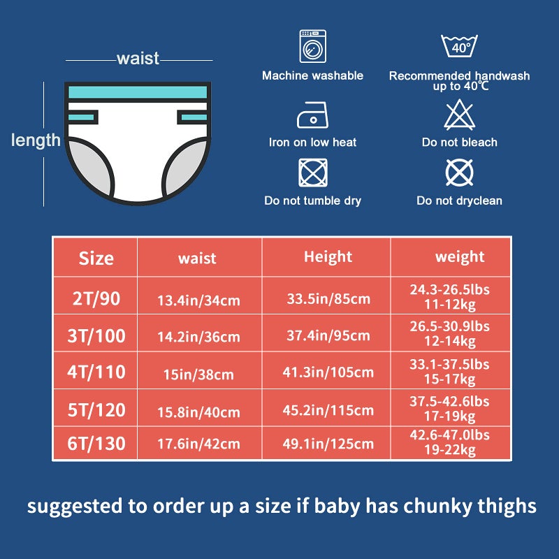 MooMoo Baby Cotton Training Pants Strong Absorbent Toddler Potty Training Underwear for Baby Boy 3T - Image 2