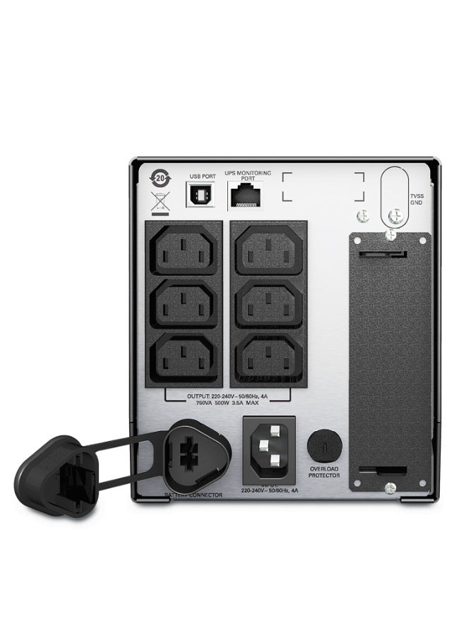 APC Smart-UPS 750VA / 500W (Renewed), Line Interactive Tower UPS, 230V, 6x IEC C13 Outlets, AVR & LCD Display – Reliable Power Backup - Image 2