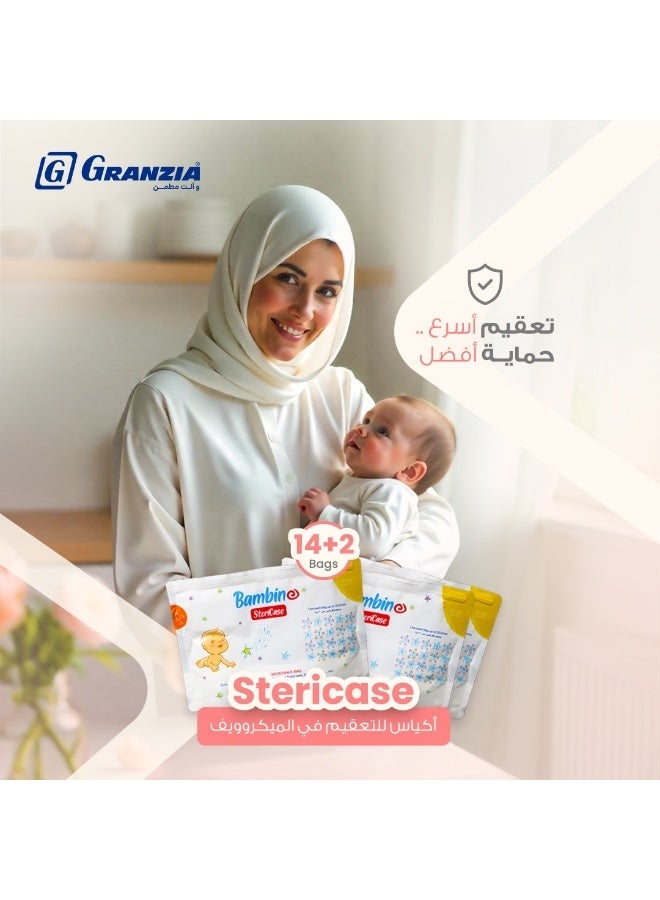 Granzia Stericase – Reusable Microwave Sterilizer Bags (16 Pack) | Steam Clean Baby Bottles, Breast Pump Parts, Pacifiers – BPA-Free & Travel-Friendly - Image 2