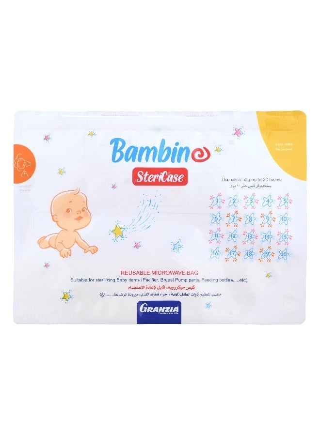 Granzia Stericase – Reusable Microwave Sterilizer Bags (16 Pack) | Steam Clean Baby Bottles, Breast Pump Parts, Pacifiers – BPA-Free & Travel-Friendly - Image 3