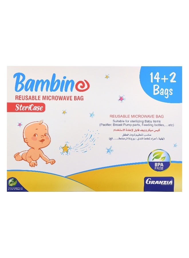 Granzia Stericase – Reusable Microwave Sterilizer Bags (16 Pack) | Steam Clean Baby Bottles, Breast Pump Parts, Pacifiers – BPA-Free & Travel-Friendly - Image 1