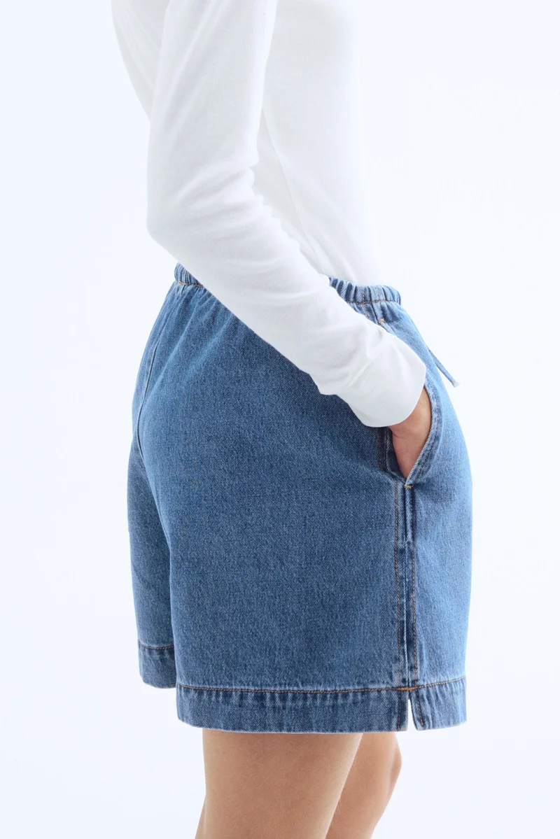 H&M Denim drawstring shorts