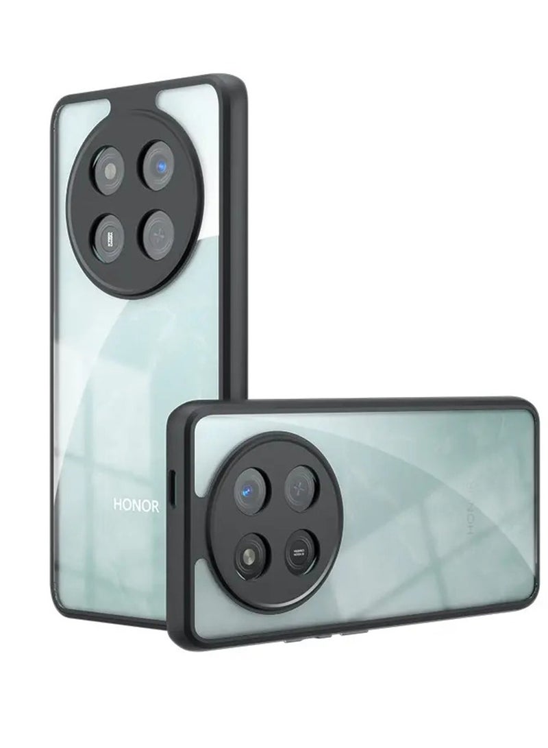 Case Cover Shockproof Hard PC Back Soft TPU Frame Anti-yellowing Slim Protective Cover Compatible with Honor X9C (Clear)