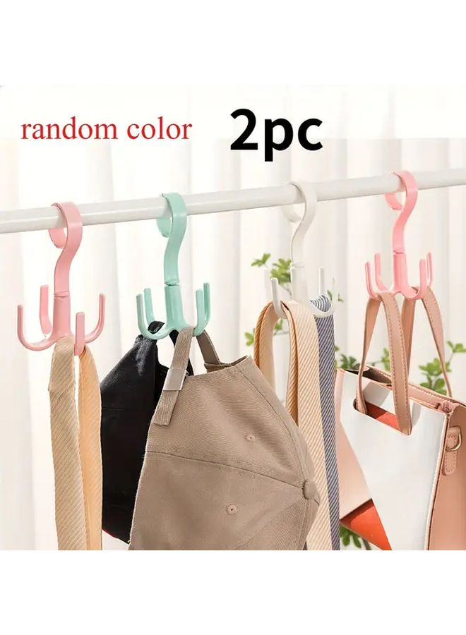 2pcs Random Color 360 Rotating Hanger Wall Mounted Organizer For Ties Belts Hats - Image 1