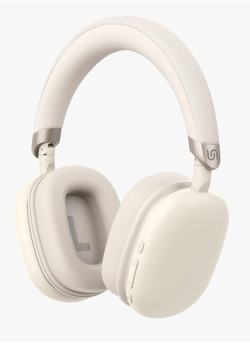 porodo - Vibe Wireless Headphone / Lightweight & Comfortable / Immersive Audio / Extended Battery Life / Stable and Fast Connection Bluetooth v5.3 - Cream - Image 1