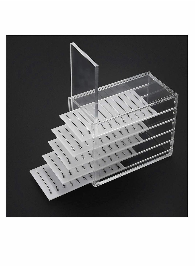 Y&D - Eyelash Storage Box, Acrylic 5 Layers Clear Box False Holder Case Makeup Display Container, Small and Fashion, Easy to Carry, Protect Eyelashes from Damage - Image 1