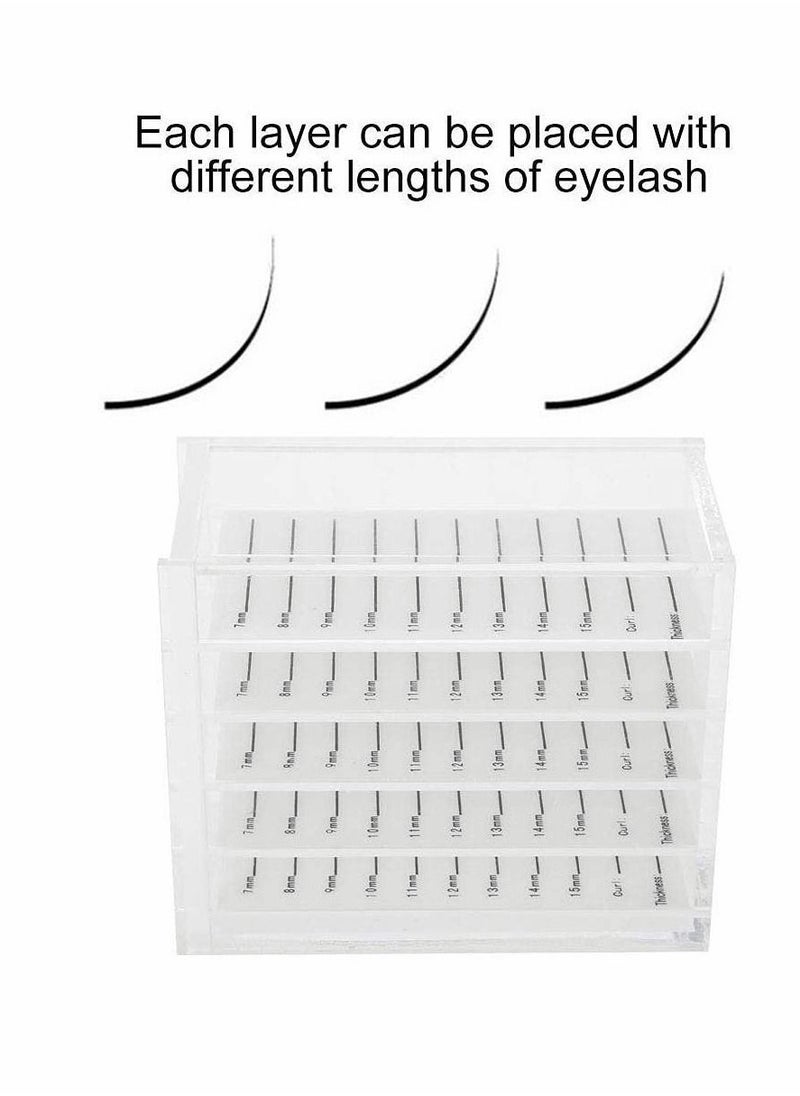 Y&D - Eyelash Storage Box, Acrylic 5 Layers Clear Box False Holder Case Makeup Display Container, Small and Fashion, Easy to Carry, Protect Eyelashes from Damage - Image 1