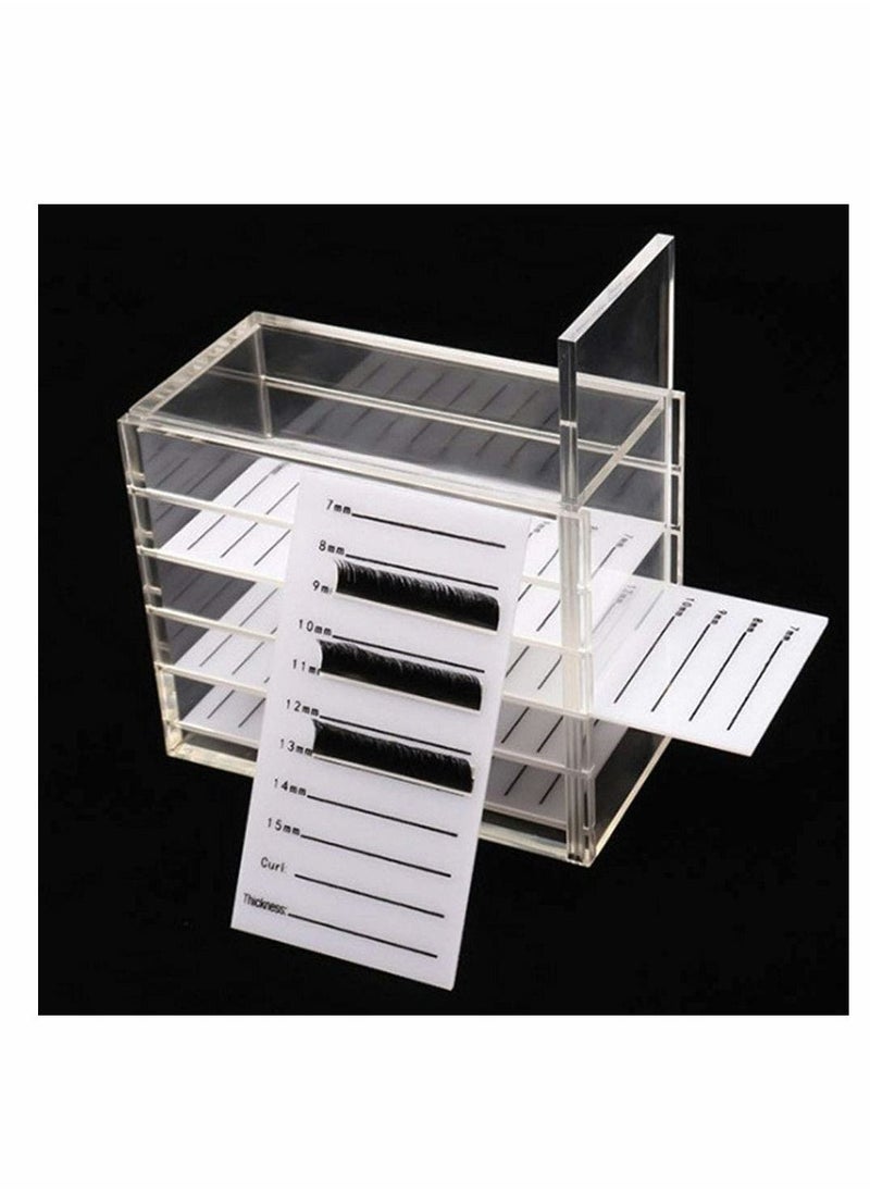 Y&D - Eyelash Storage Box, Acrylic 5 Layers Clear Box False Holder Case Makeup Display Container, Small and Fashion, Easy to Carry, Protect Eyelashes from Damage - Image 1