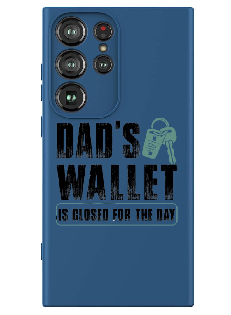 Theodor Protective Slim Fit Case Liquid Silicone Cover with Full Body Protection Anti-Scratch Shockproof Case For Samsung Galaxy S24 Ultra (Blue) - Dads wallet Black  - Image 1