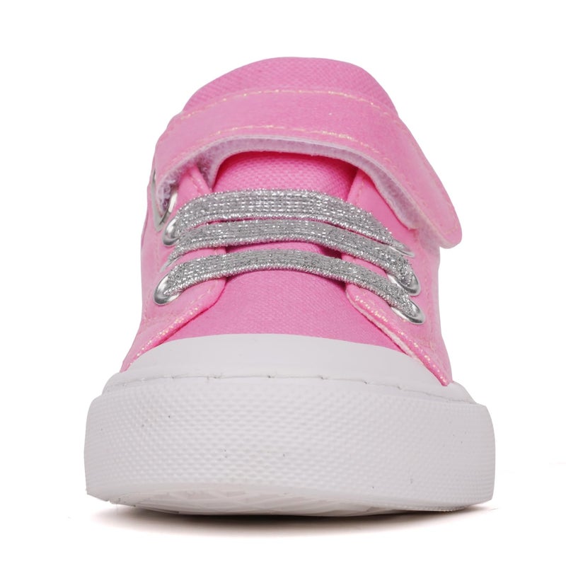 Toandon Toddler Girls Kids Sneakers Glitter Walking Shoes Child Straps Buckle Hoop and Loop Low Top Non Slip Lightweight Sparkly Breathable Casual Fashion Outdoor Pink Star Size 10 - Image 3