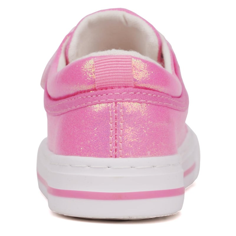 Toandon Toddler Girls Kids Sneakers Glitter Walking Shoes Child Straps Buckle Hoop and Loop Low Top Non Slip Lightweight Sparkly Breathable Casual Fashion Outdoor Pink Star Size 10 - Image 4