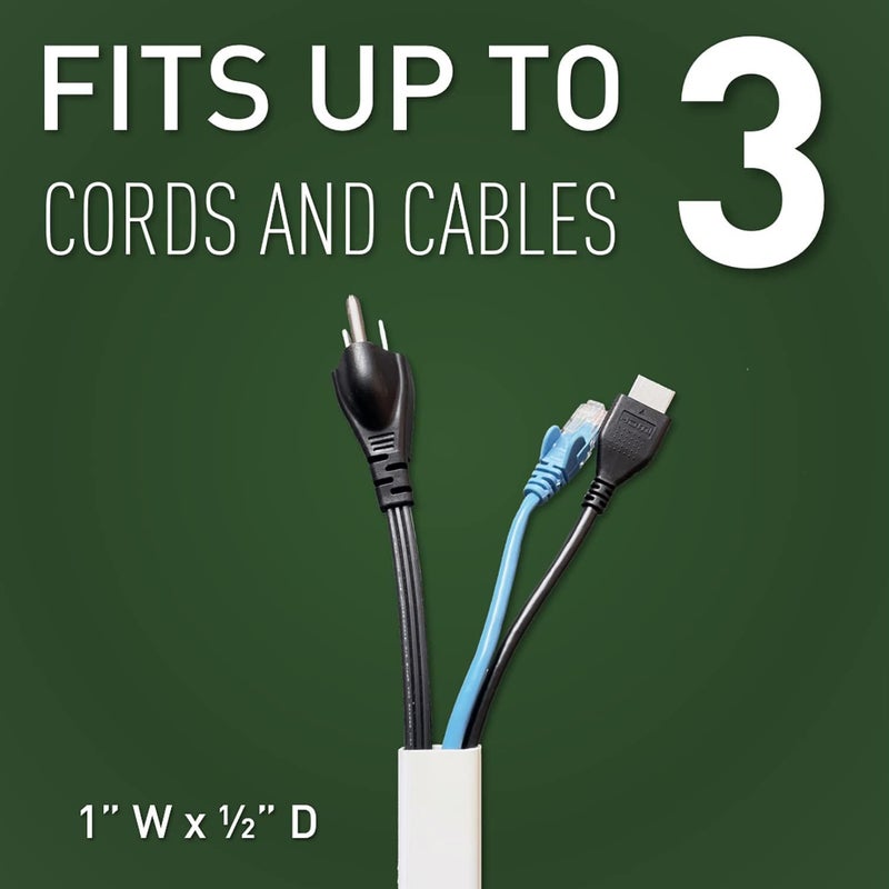 WIREMOLD Legrand Cable Management Kit, CordMate II, Cord Organizer and Hider, Cord Cover, Concealer, and Protector for Wall, Medium Capacity, CMK50 - Image 3