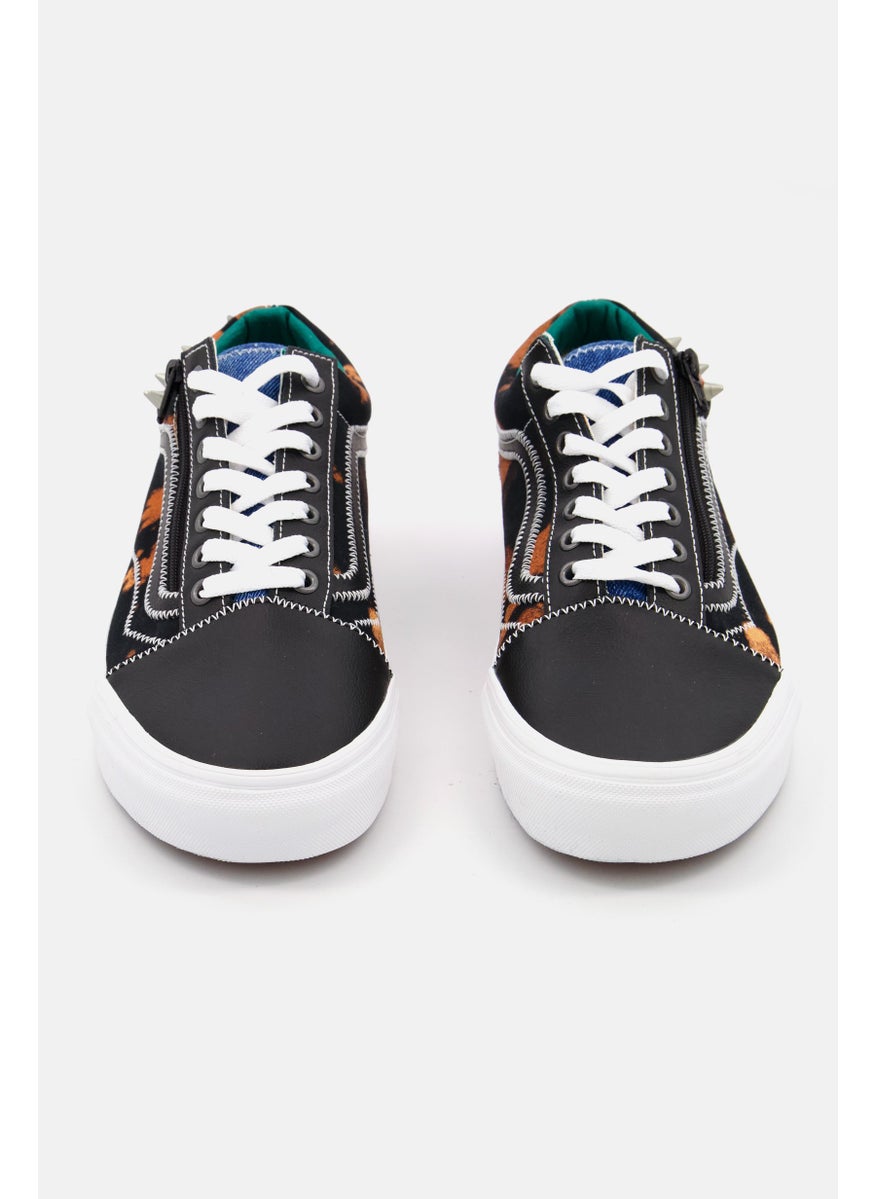 VANS - Women Old Skool Zip Tartan Daze Lace Up Skate Shoes, Black Combo - Image 1