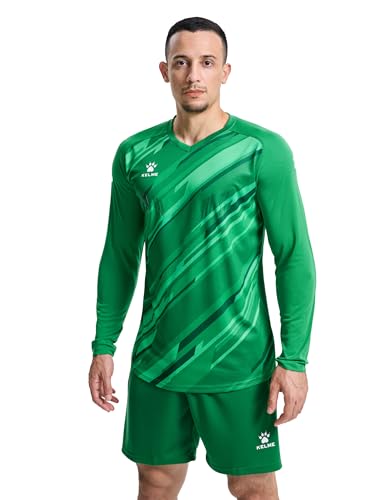 KELME Men's Soccer Goalie Jerseys,Padded Goalkeeper Kit,Goalie Shirt and Short with Socks Green 3X-Large - Image 1