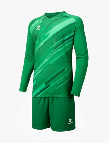 KELME Men's Soccer Goalie Jerseys,Padded Goalkeeper Kit,Goalie Shirt and Short with Socks Green 3X-Large - Image 4