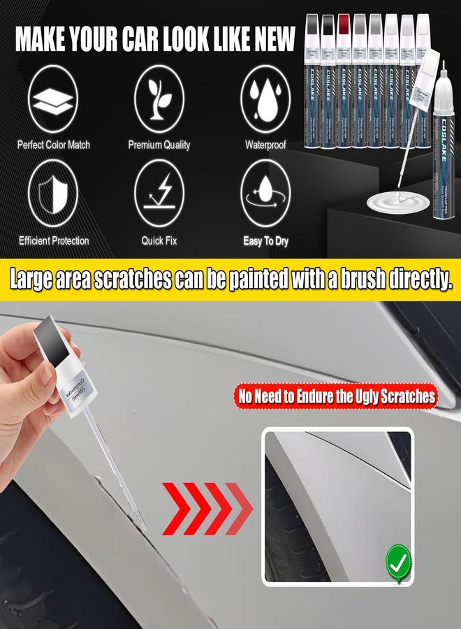 COSLAKE Car Touch Up Paint(Everest White Pearl TriCoat(QBE)) for Nissan, Car Paint Scratch Repair Kit, Quick & Easy Solution to Repair, Scratch Remover Pen with 2PCS Disposable Micro Applicators - Image 4