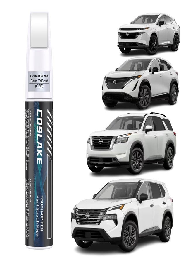 COSLAKE Car Touch Up Paint(Everest White Pearl TriCoat(QBE)) for Nissan, Car Paint Scratch Repair Kit, Quick & Easy Solution to Repair, Scratch Remover Pen with 2PCS Disposable Micro Applicators - Image 1