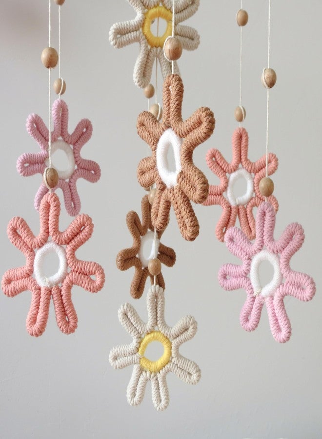 Goukurlsma Woven Daisy Mobile for Crib, Baby Crib Mobile for Girls, Boho Daisy Crib Mobile, Daisy Nursery Decor for Baby - Image 3
