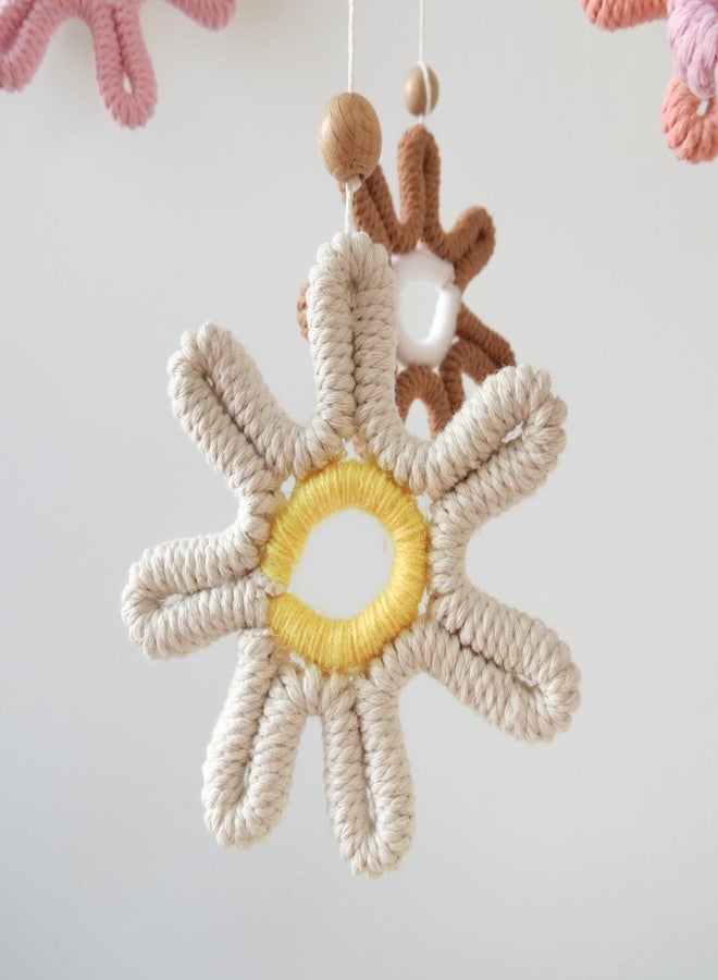 Goukurlsma Woven Daisy Mobile for Crib, Baby Crib Mobile for Girls, Boho Daisy Crib Mobile, Daisy Nursery Decor for Baby - Image 4