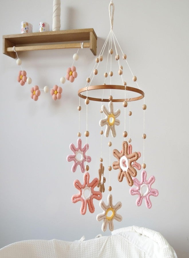 Goukurlsma Woven Daisy Mobile for Crib, Baby Crib Mobile for Girls, Boho Daisy Crib Mobile, Daisy Nursery Decor for Baby - Image 5