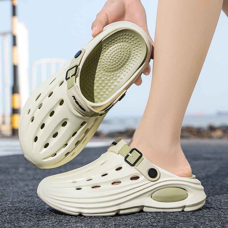 Men'S Spring And Casual Versatile Daily Comfortable Breathable Color-Blocked Round-Toe Eva Thick-Soled Men'S Clogs - Image 2