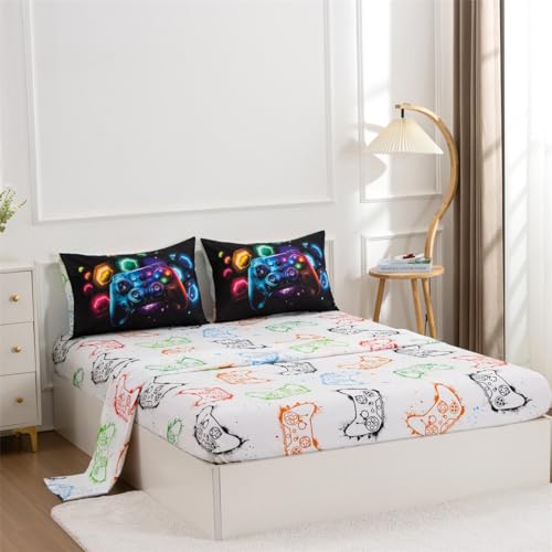 NTBED Game Console Comforter Set for Boys Girls Kids Space Universe Gaming Geometric Lightweight Microfiber Gamer Bedding Sets (Multi, Twin 5Pcs) - Image 5