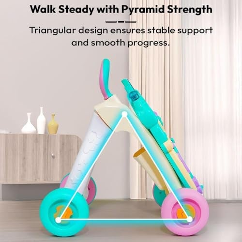StarAndDaisy Uonibaby by StarAndDaisy 2-in-1 Baby Multiactivity Push Walker with Doodle, for Infants & Toddlers Touch Senser, Educational Elements and -in-Stable & Safe Design - Image 5