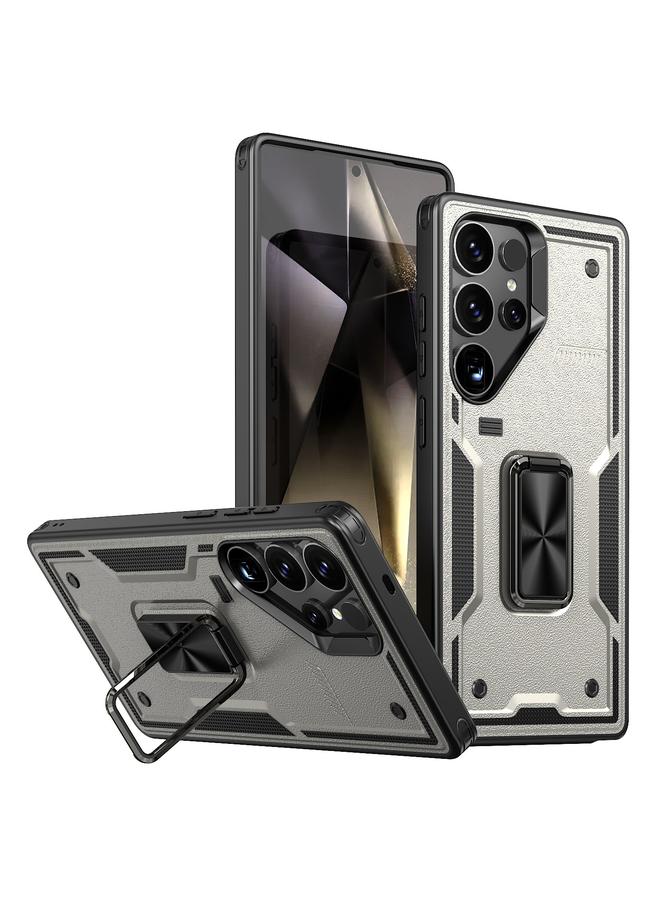 erorex Case For Samsung Galaxy S25 Ultra 5G Ring Holder PC Hybrid TPU Phone Case - Image 1