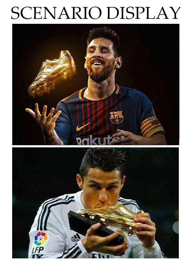 DUNISO كأس كرة القدم، جائزة الحذاء الذهبي، نسخة طبق الأصل من الراتينج، مطلية بالكهرباء لتزيين غرفة النوم والمكتب - Image 2