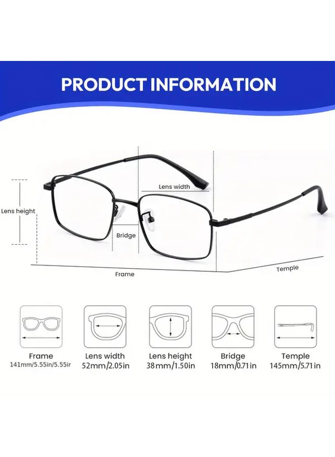 FYTOO Ultra Light Titanium Reading Glasses Black Frame Unisex Office Travel Y8005H - Image 3