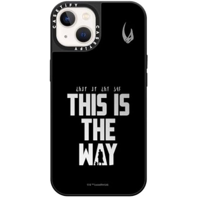 Casetify Mirror iPhone 13 Case 【Mandalorian Co-Lab / 4.9ft Drop Protection/Compatible with Magsafe】 - This is The Way - Black - Silver on Black - Image 2