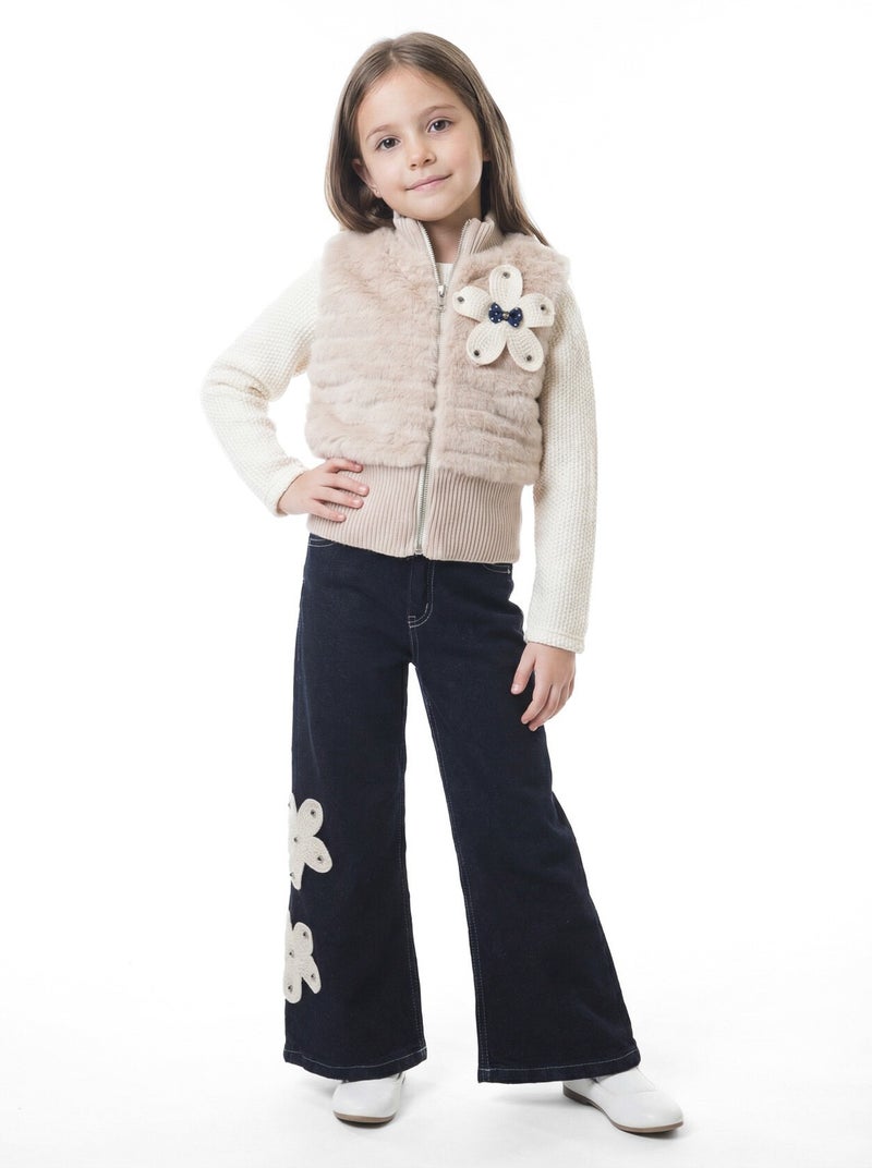 Hamada Tex Girls' three-piece set with scarf, for ages 7 to 14 years, sizes 3907 to 4907 - Image 2